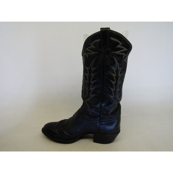 TONY LAMA Mens Size 9 D Gold Label Black Leather Smooth Ostrich Cowboy Boots main image 9